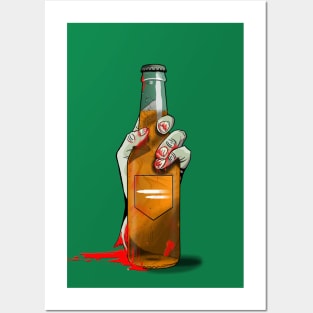 Zombie Hand Double Tap on Emerald Green Posters and Art